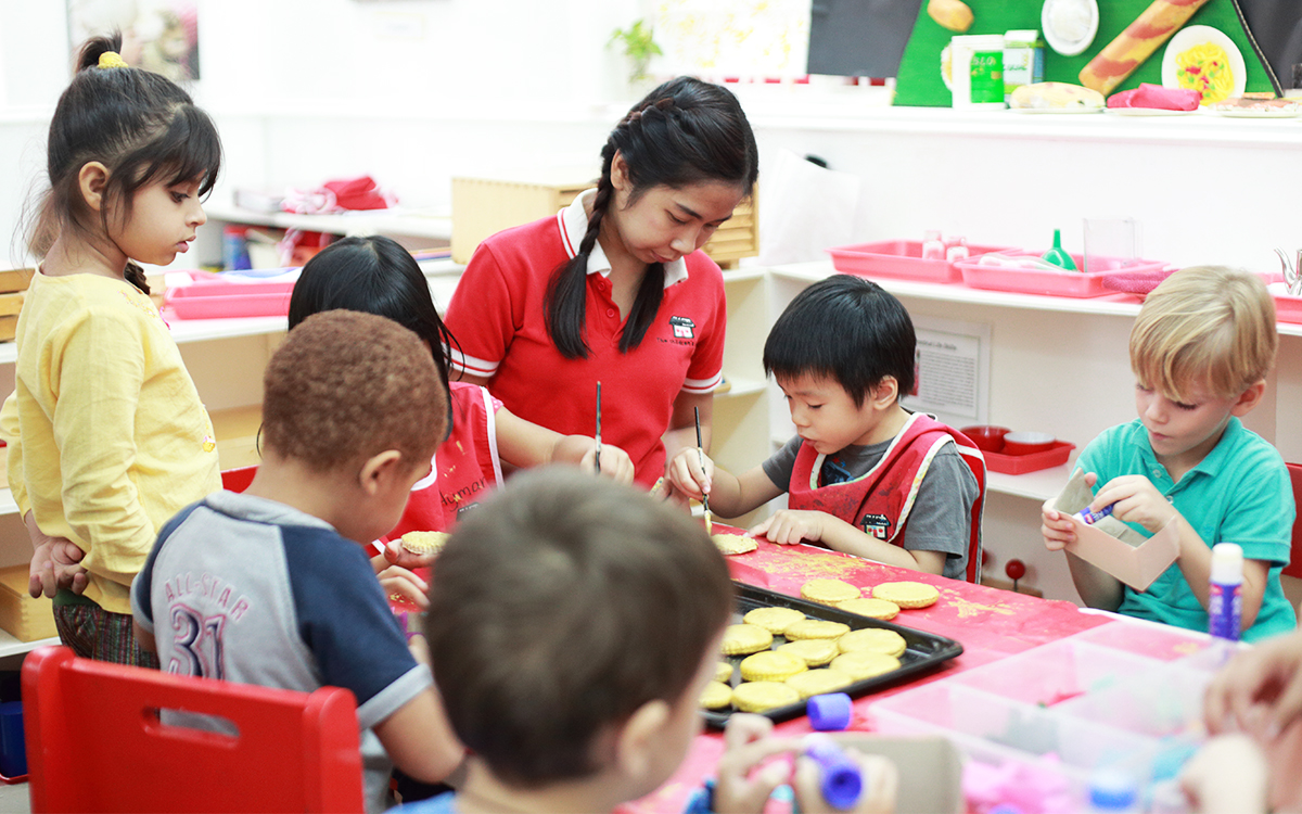 Aunty at The children's house interacting with children